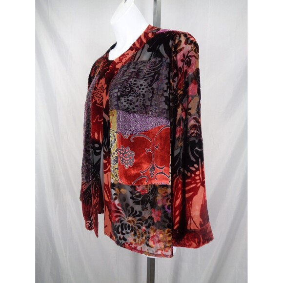 Laura Ashley Woman Velvet Burnout Top Plus Size 2X Silk Rayon Blend Whimsigoth - Picture 3 of 16